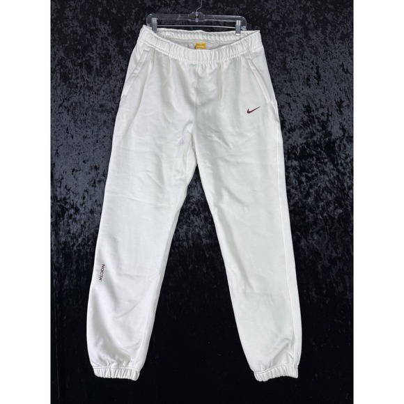 Nike Nocta Tech Fleece Pants Mens L Cream Logo Drawstring Athletic Joggers NWT